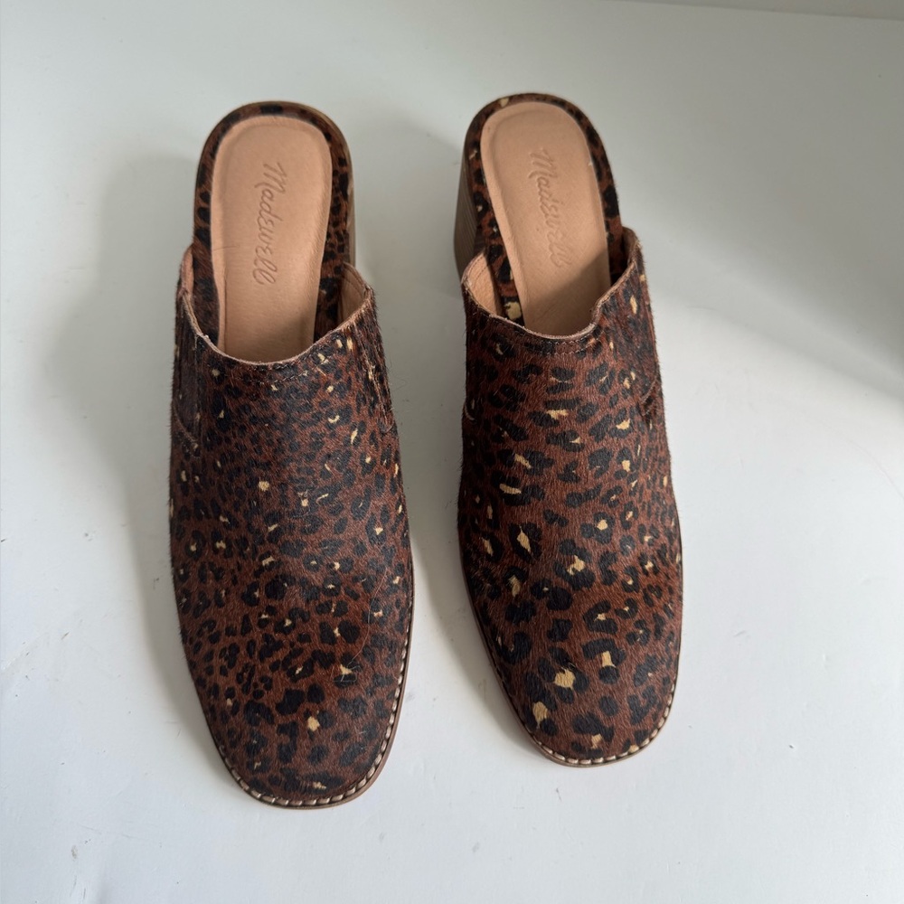 Madewell The Carey Mule in Painted Leopard Calf Hair. Size 10 - Picture 7 of 16